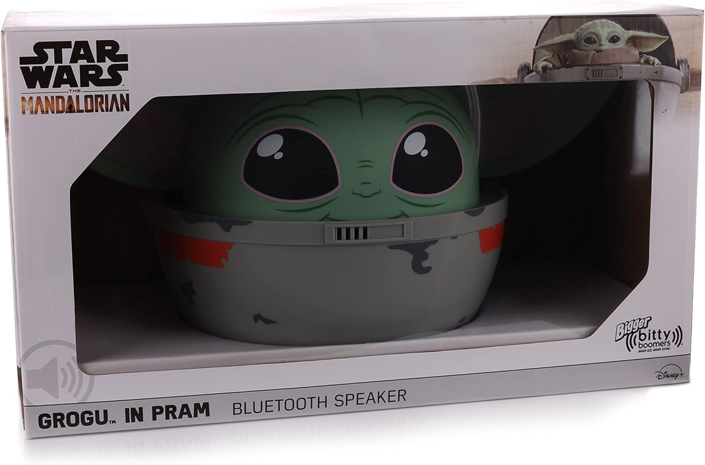Bigger 8" Bitty Boomers Grogu in Pram Bluetooth Speaker Star Wars The Mandalorian Portable