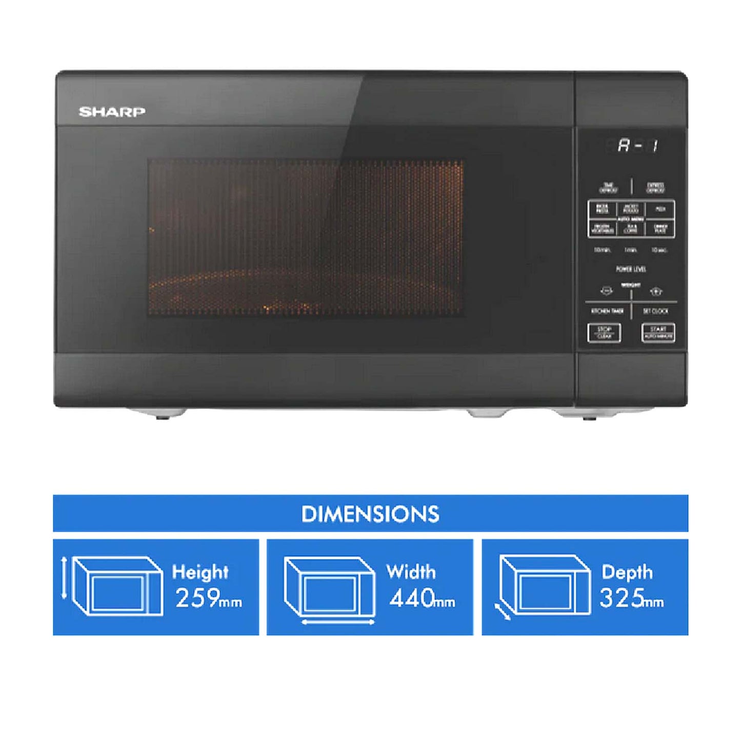 Sharp 20L Compact Inverter Microwave Oven 750w R211DB BLACK