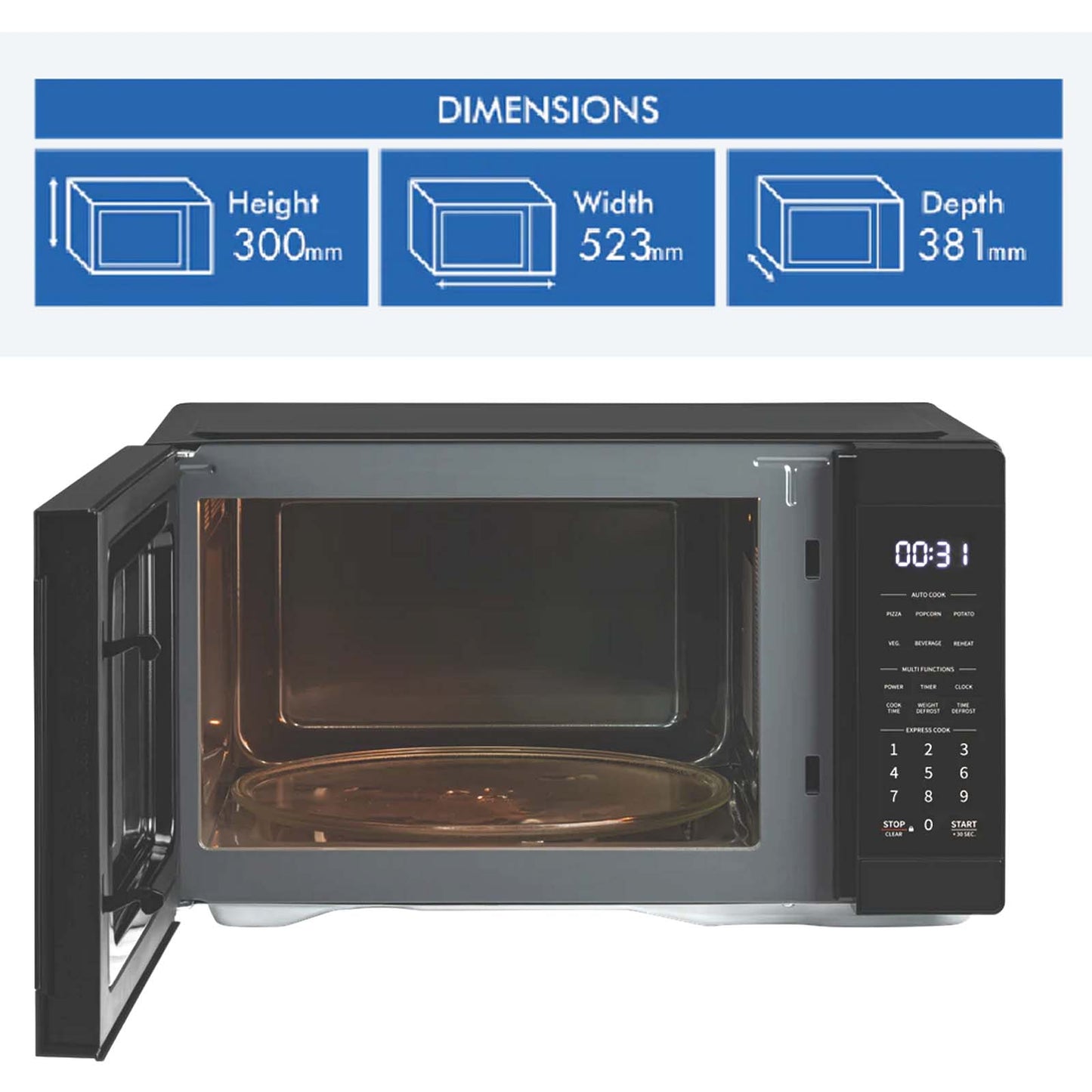 Sharp 31L 1000w Microwave Oven Touch Control LED R315A BLACK