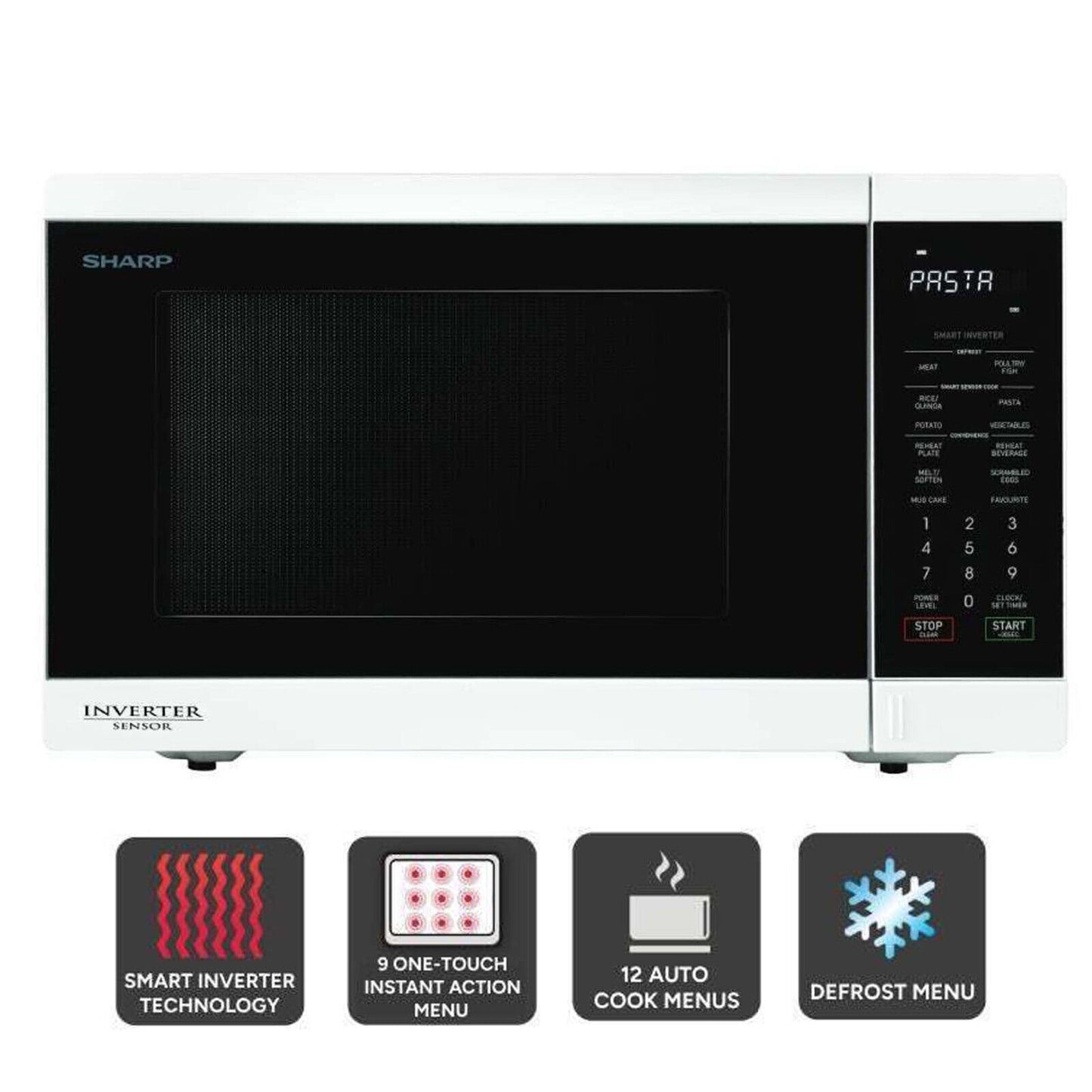 Sharp 34L Smart Inverter Microwave Oven 1200w R350EW White