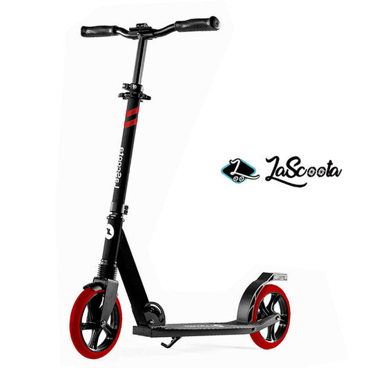 Special ! Lascoota Pulse Kick Push Commuter Scooter Teen Adult Black & Red