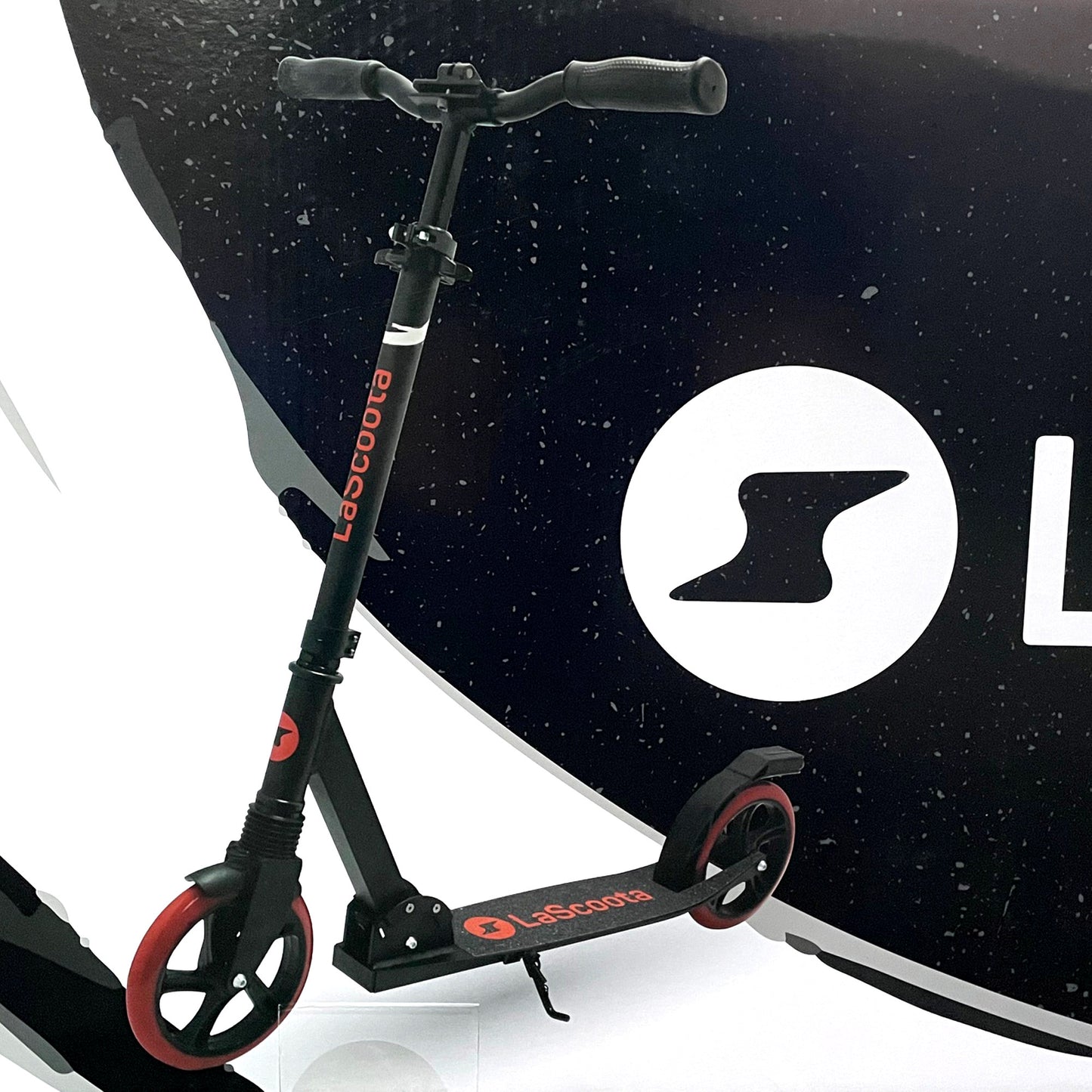 Special ! Lascoota Pulse Kick Push Commuter Scooter Teen Adult Black & Red