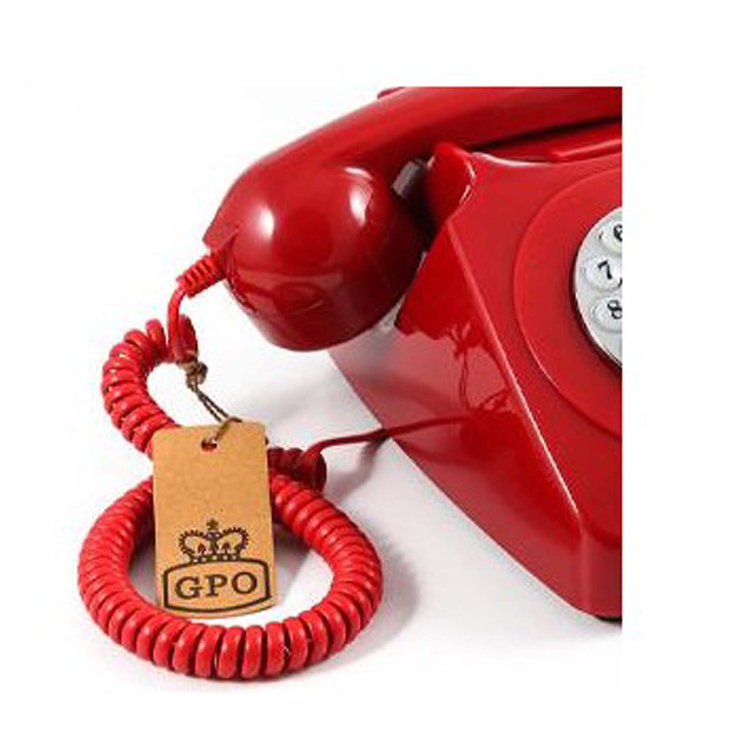 GPO 746 Red Retro Push Button Landline Desk Phone Bell Ring 60s 70s