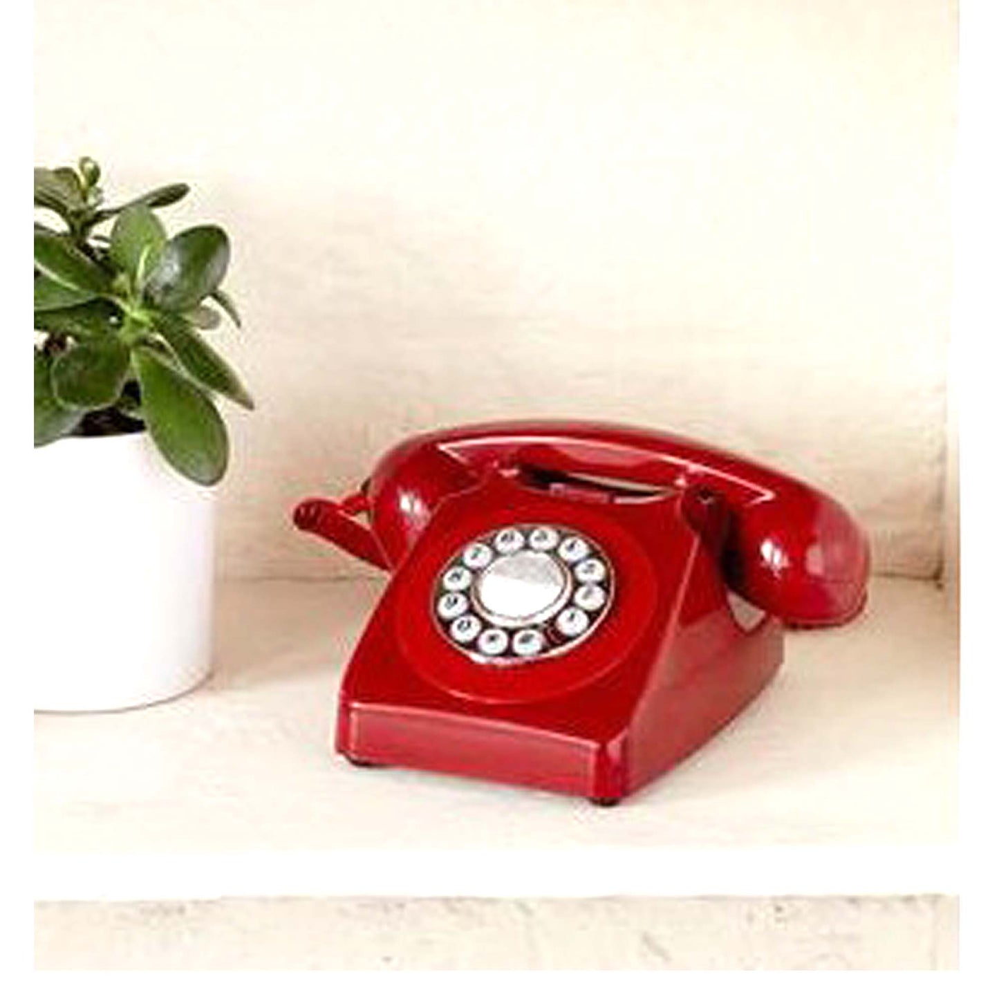 GPO 746 Red Retro Push Button Landline Desk Phone Bell Ring 60s 70s
