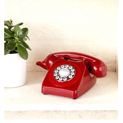 GPO 746 Red Retro Push Button Landline Desk Phone Bell Ring 60s 70s