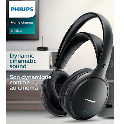 Philips Rechargeable FM Wireless Headphones Over Ear For TV Audio SHC5200 /79