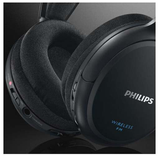 Philips Rechargeable FM Wireless Headphones Over Ear For TV Audio SHC5200 /79