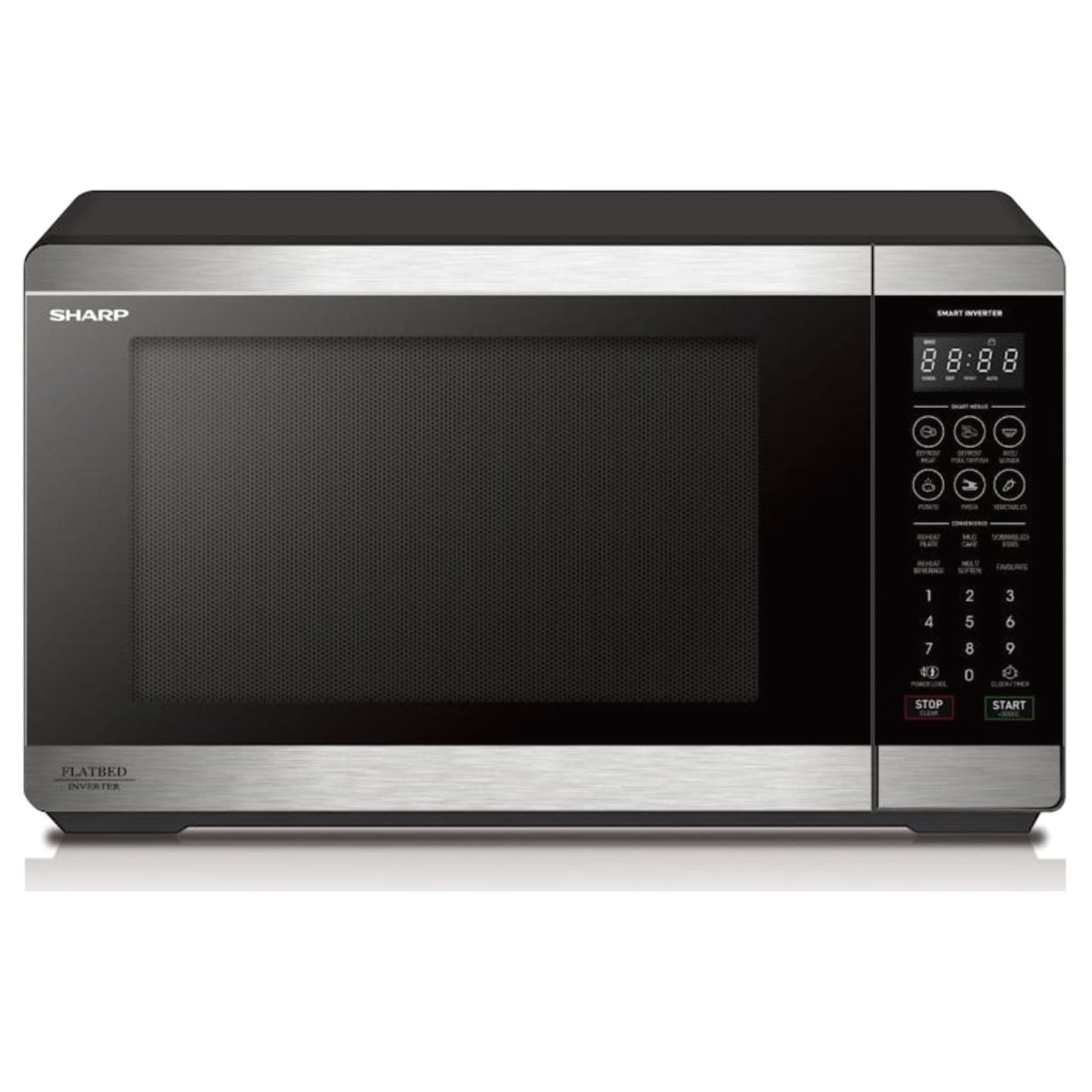 Sharp 26L Flatbed Microwave Oven 900W Mid Size Stainless Steel SM267FHST