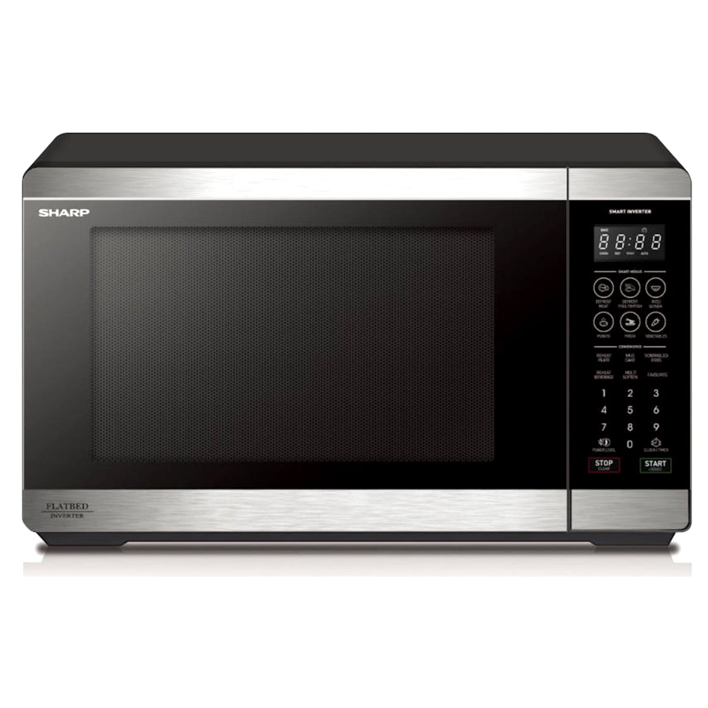 Sharp 26L Flatbed Microwave Oven 900W Mid Size Stainless Steel SM267FHST