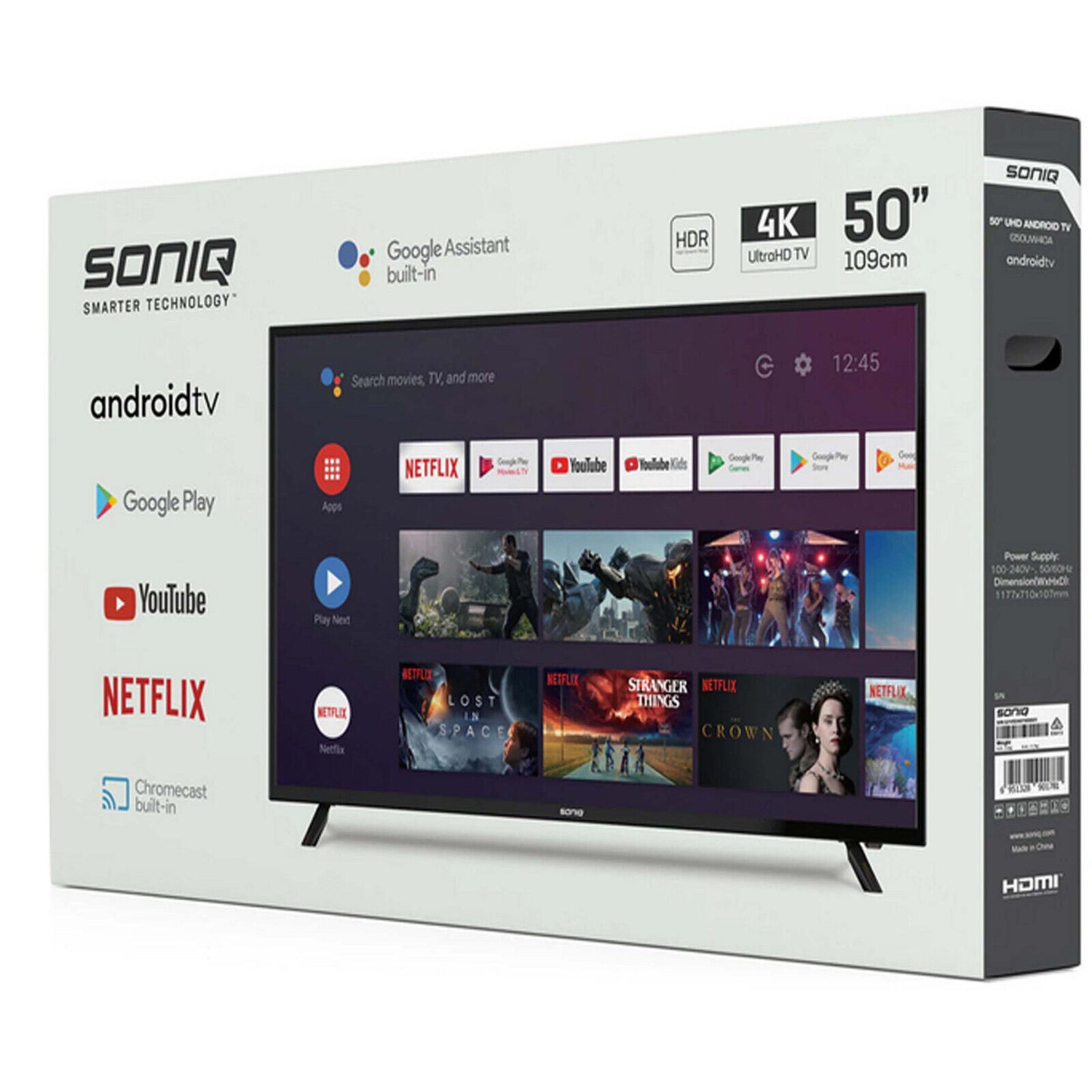 Soniq 50 inch UHD 4K Ultra HD Google Assist Android Smart TV