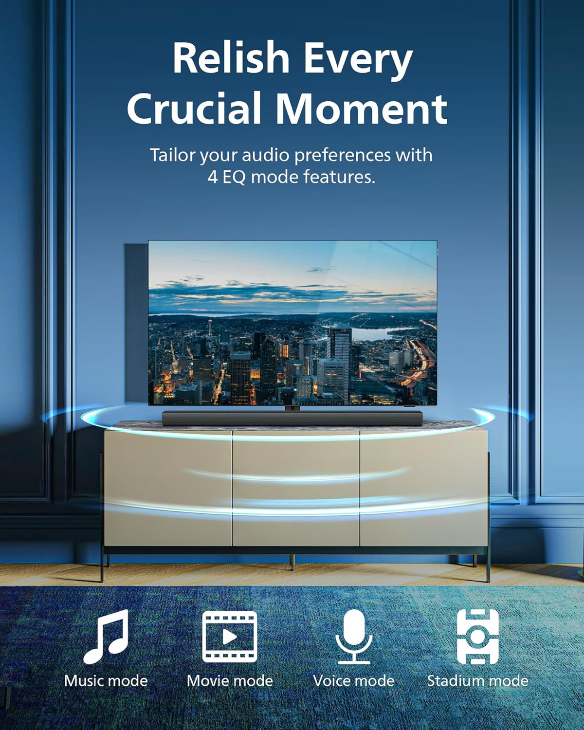 Philips 2.0 Sound Bar 60w TV Bluetooth HDMI ARC Wall Mountable 110cm TAB4208 /98