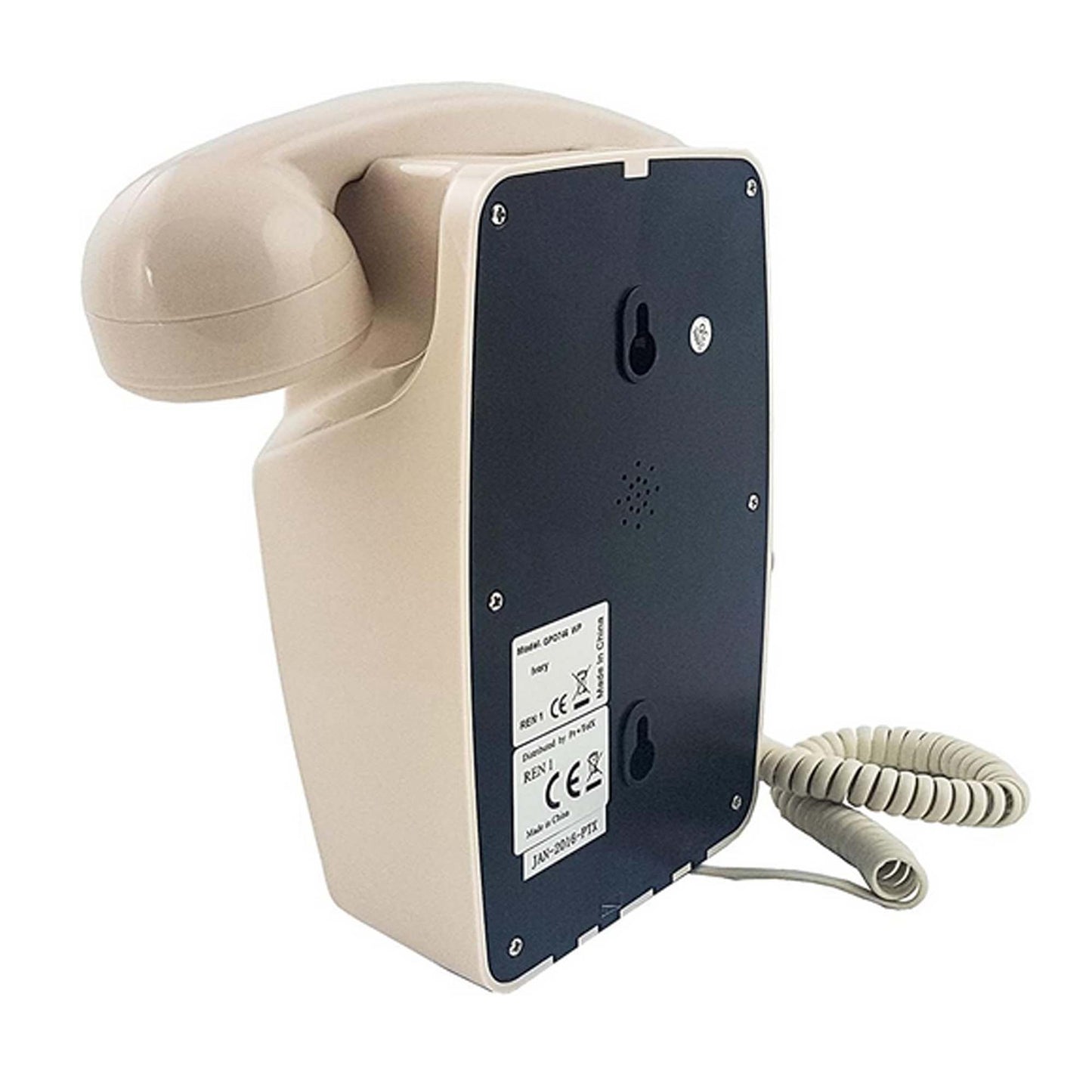 GPO 746 Ivory Retro Wall Mount Rotary Push Button Home Phone Landline