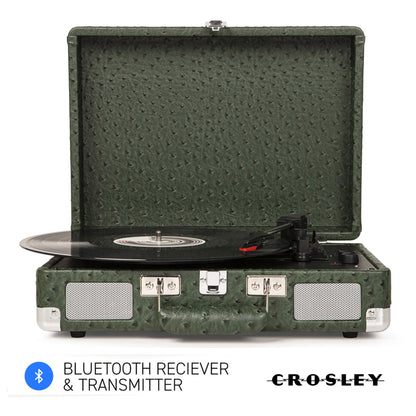 Speical Offer - Crosley Cruiser Plus Bluetooth Turntable Retro Briefcase Style Ostrich Green