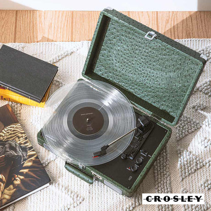 Speical Offer - Crosley Cruiser Plus Bluetooth Turntable Retro Briefcase Style Ostrich Green