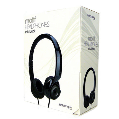 Black Holysmoke Motif On Ear Foldable Cushioned Headphones Wired