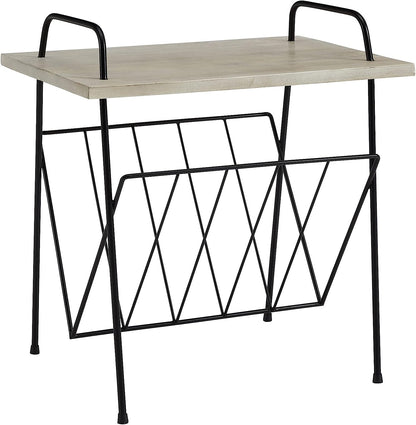 Crosley Wiltshire Turntable Stand Side Table Modern Retro White Wash Wood
