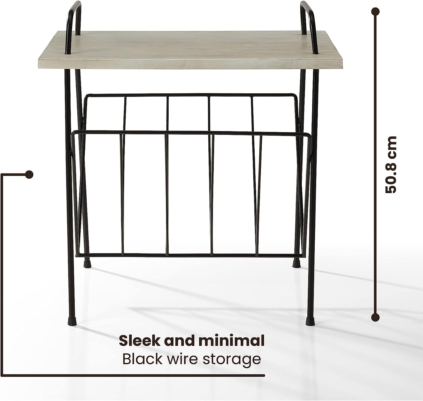 Crosley Wiltshire Turntable Stand Side Table Modern Retro White Wash Wood
