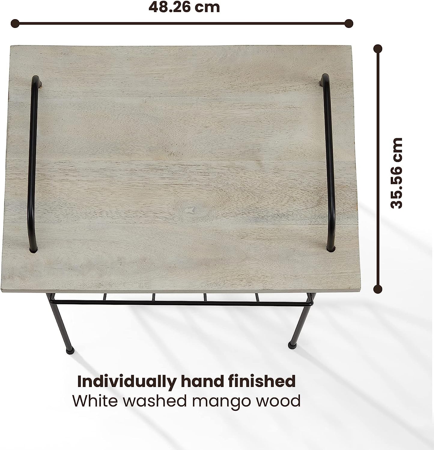 Crosley Wiltshire Turntable Stand Side Table Modern Retro White Wash Wood
